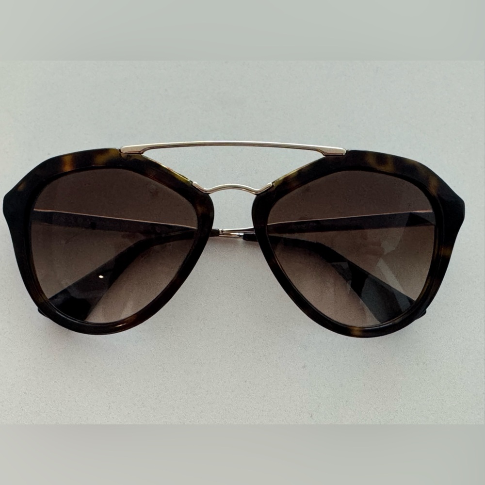Authentic Prada Brown Tortoise Shell Sunglasses S… - image 1